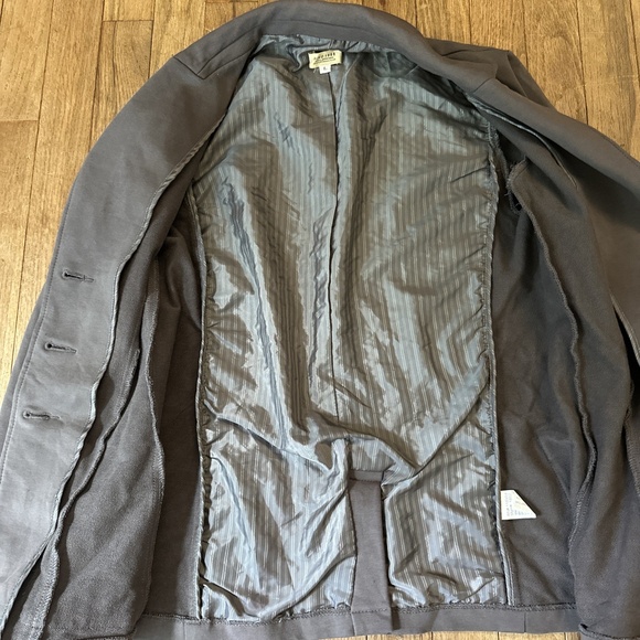 Anthropologie Piko 1988 Gray Blazer L Cotton Casual‎ 3-Button Chic - Picture 8 of 9